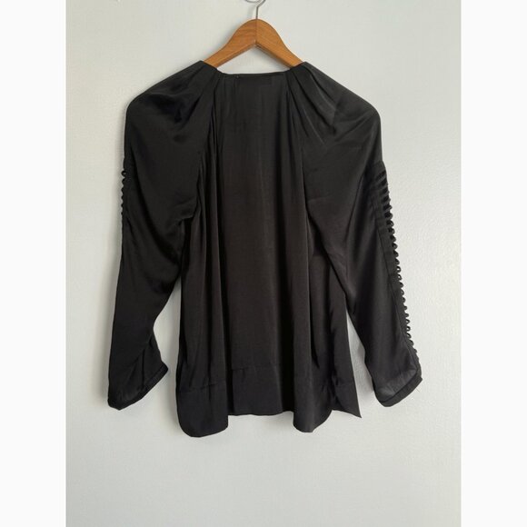 Iro Women’s Iron Blouse Full Zip Size 36 Small Cut Out Sleeve Edgy Quiet Luxury - Picture 8 of 9